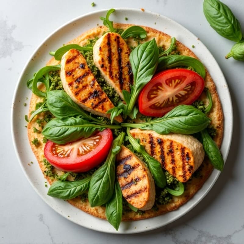 Whole Wheat Pesto Chicken Flatbread