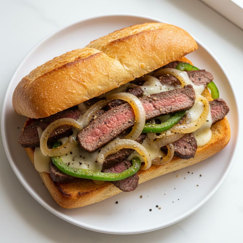 Tender Philly Steak and Caramelized Onion Sandwich