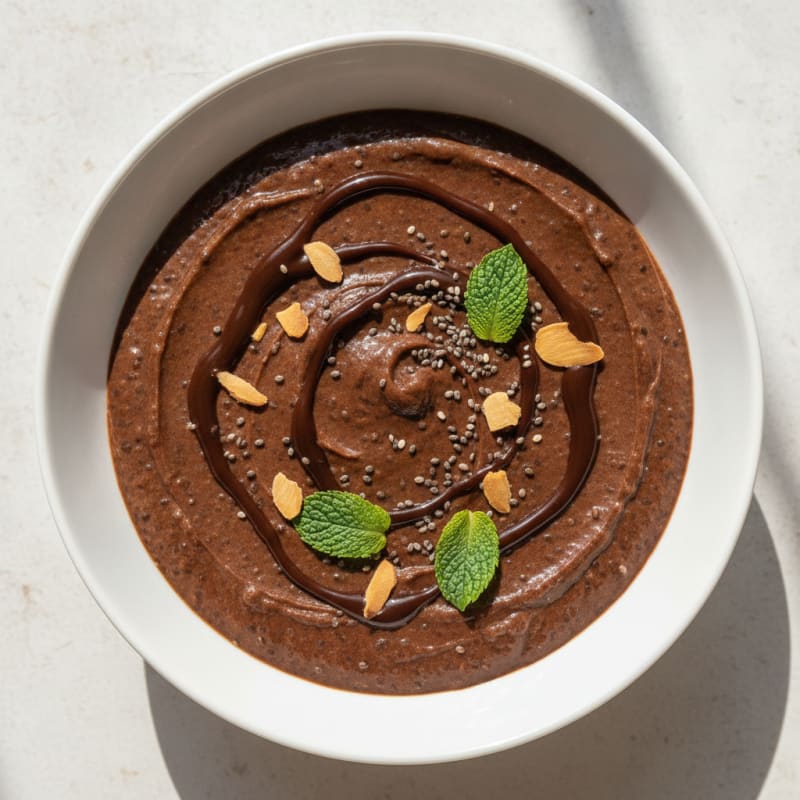 Silky Chocolate Protein Pudding with Chia Seeds