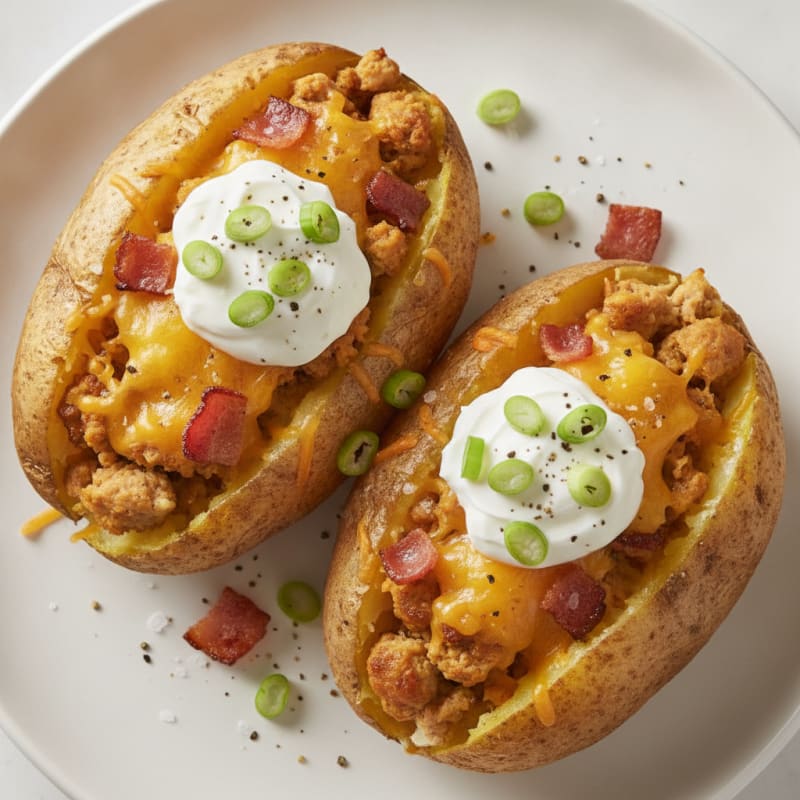 Bacon-Cheddar Stuffed Baked Potatoes