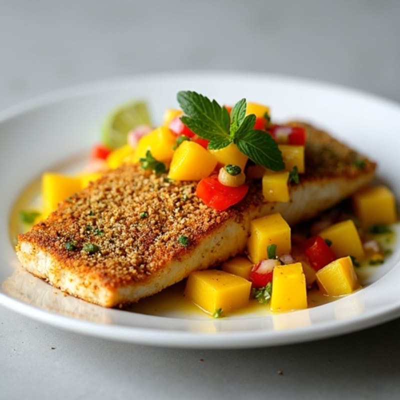 Crispy Pistachio-Crusted Mahi Mahi with Mango Salsa