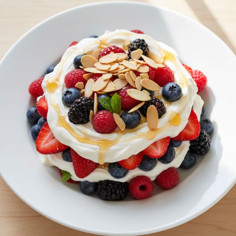 Greek Yogurt Protein Parfait with Mixed Berries