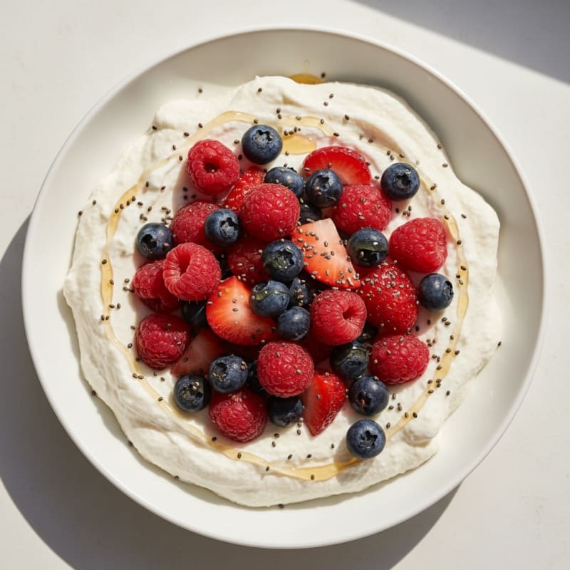 Silky Vanilla Protein Yogurt with Mixed Berries