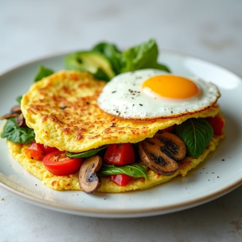 Egg White Veggie Omelette with Cottage Cheese