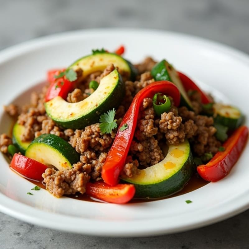Lean Ground Beef and Zucchini Stir Fry