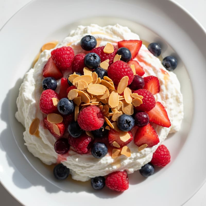 Silky Greek Yogurt Protein Mousse with Mixed Berries