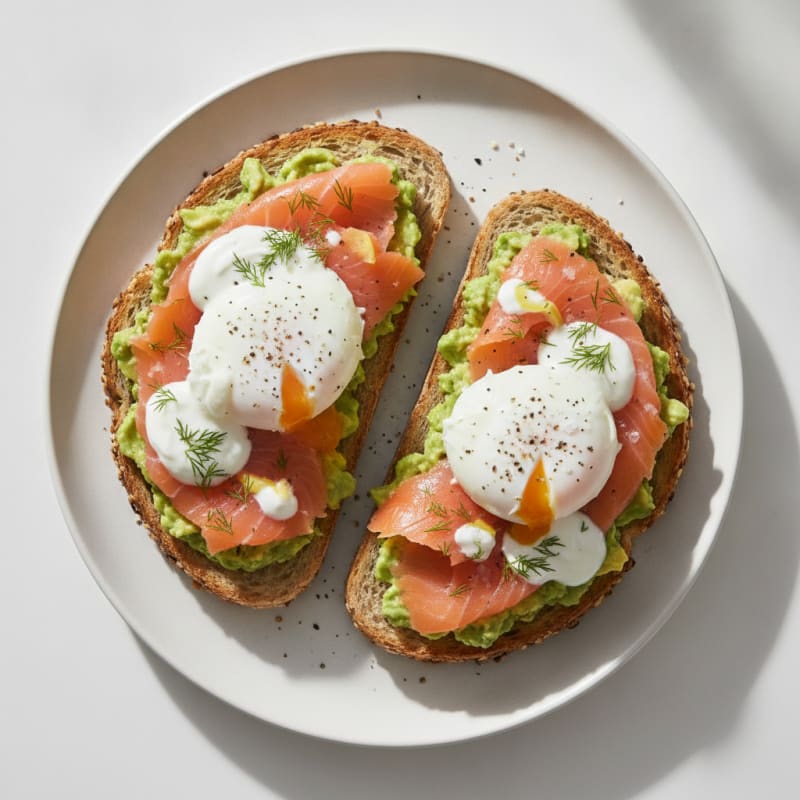 Salmon and Avocado Egg Toast