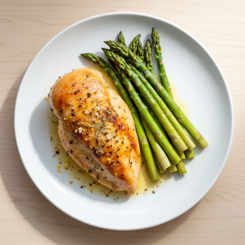 Lemon-Herb Roasted Chicken with Asparagus