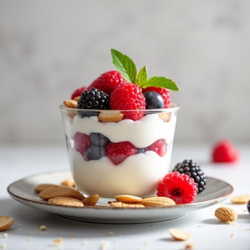 Greek Yogurt Protein Parfait with Mixed Berries