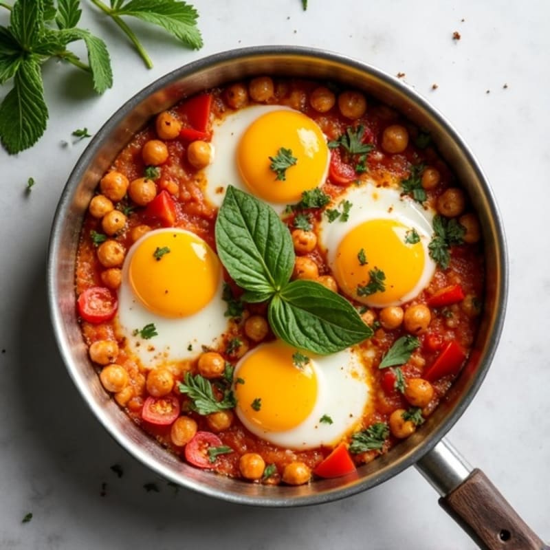 Golden Protein-Packed Shakshuka with Fresh Herbs