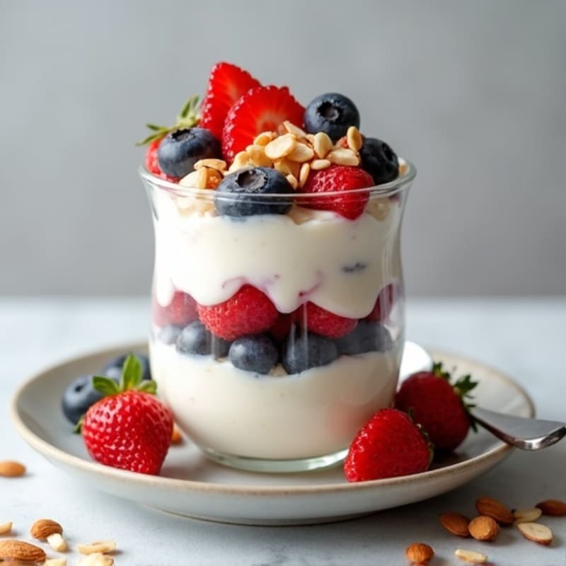 Greek Yogurt Protein Parfait with Mixed Berries