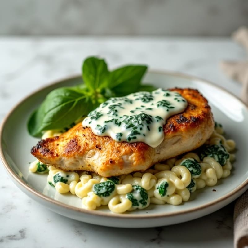 Creamy Spinach Artichoke Baked Chicken