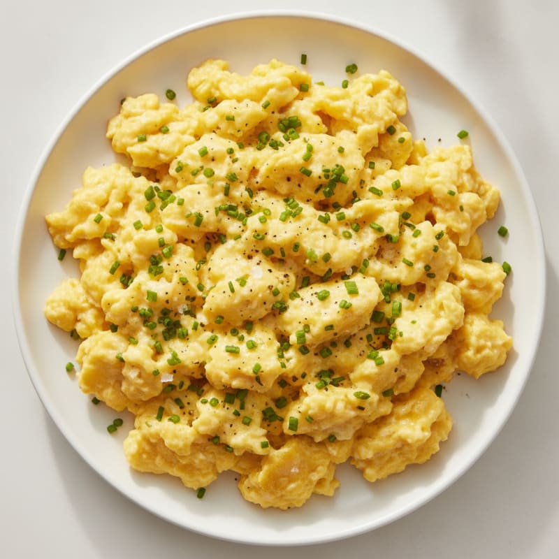 Fluffy Scrambled Eggs with Chives