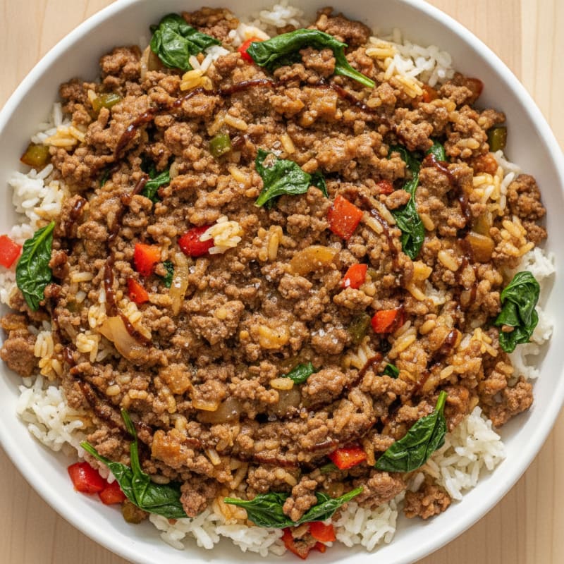 Savory Ground Beef and Rice Skillet