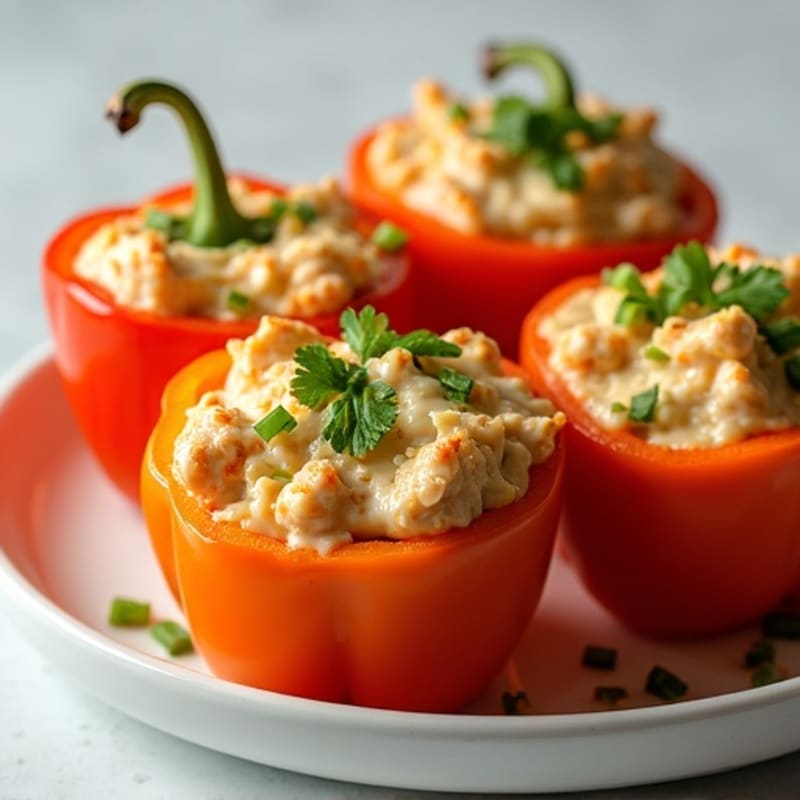 Creamy Buffalo Chicken Stuffed Bell Peppers