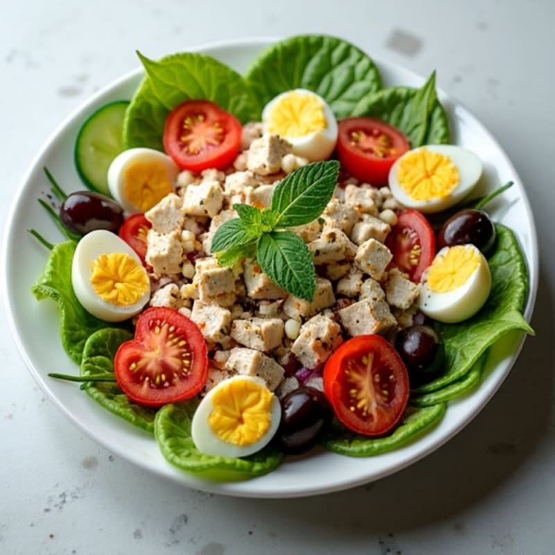 Fresh Mediterranean Chopped Salad with Herb-Marinated Feta