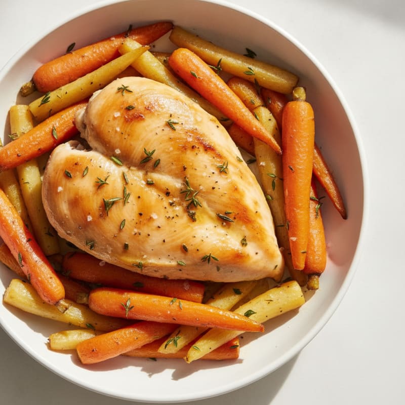 Garlic Herb Roasted Chicken with Root Vegetables