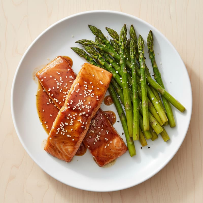 Teriyaki Glazed Salmon with Roasted Asparagus