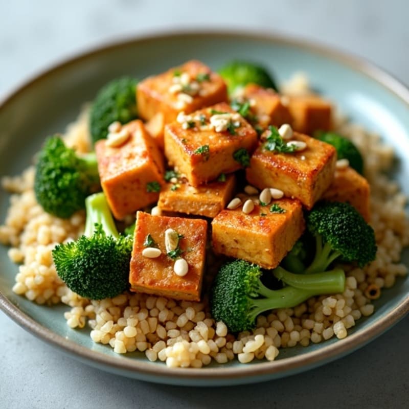 Crispy Peanut Tofu with Roasted Broccoli