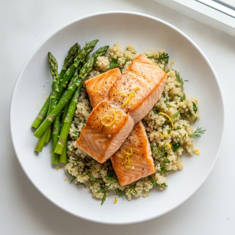 Pan-Seared Salmon with Lemon-Dill Quinoa