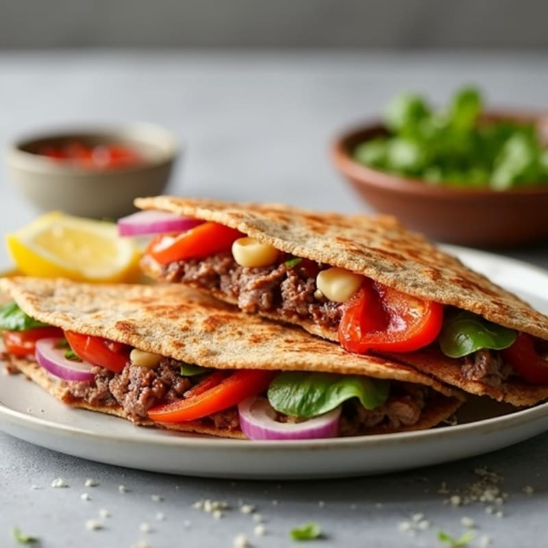 Crispy Lean Steak and Veggie Whole Wheat Quesadillas