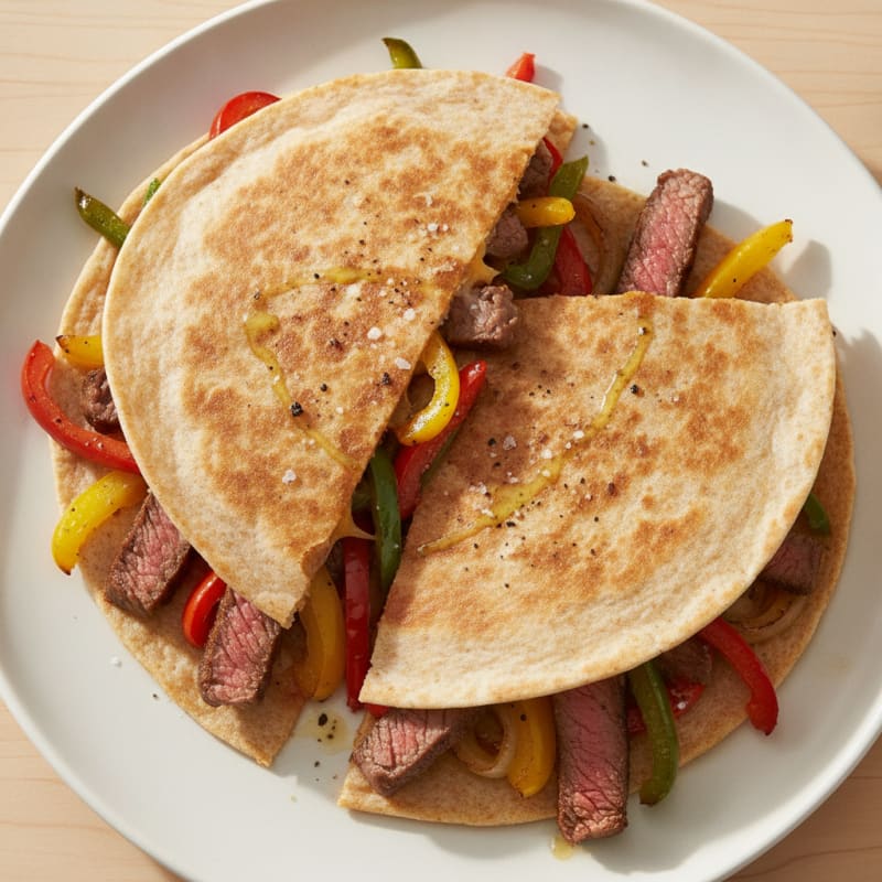 Pan-Seared Steak and Pepper Quesadillas