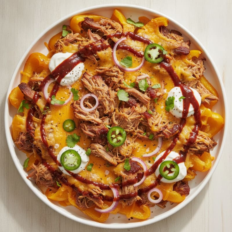 BBQ Pulled Pork Nacho Platter