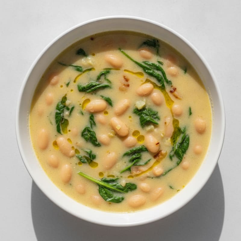 Silky White Bean and Spinach Soup with Lemon