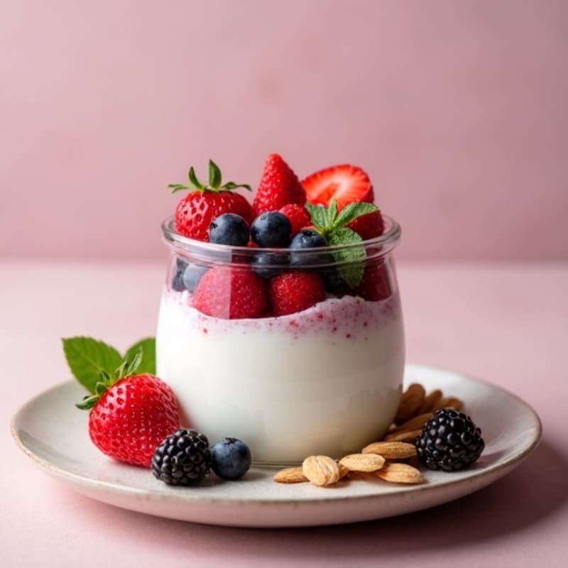 Greek Yogurt Protein Parfait with Mixed Berries