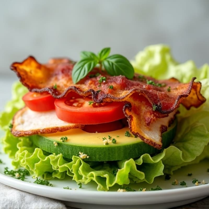 Crispy Turkey Bacon Lettuce Sandwich with Fresh Herbs