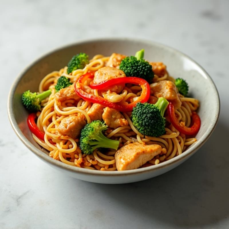 Healthy Chicken Peanut Noodle Stir-Fry