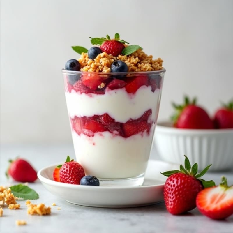 Creamy Greek Yogurt Parfait with Fresh Berries and Crunchy Granola