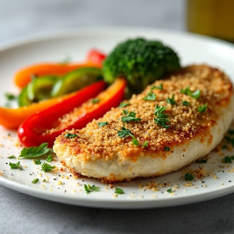 Herb-Crusted Pan Seared Chicken with Roasted Vegetables