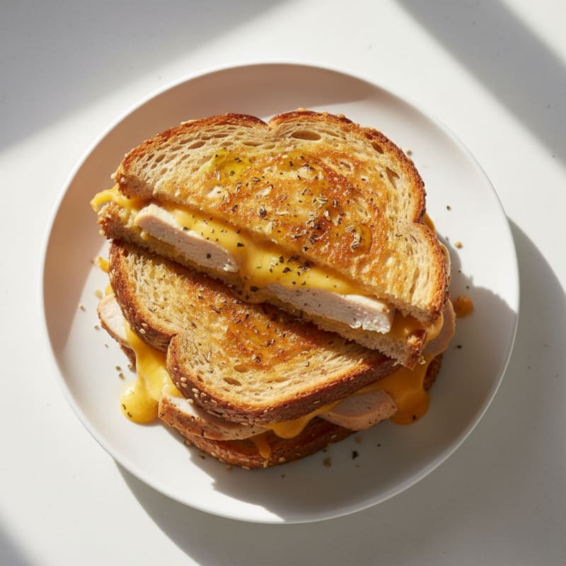 Golden Triple-Decker Grilled Cheese
