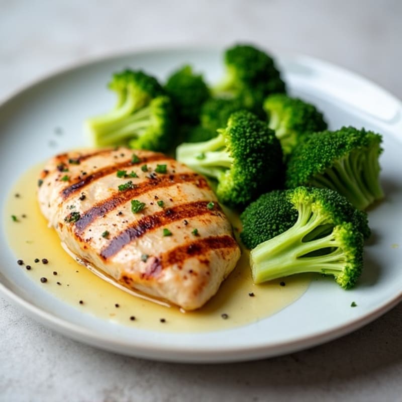 Grilled Chicken Breast with Steamed Broccoli
