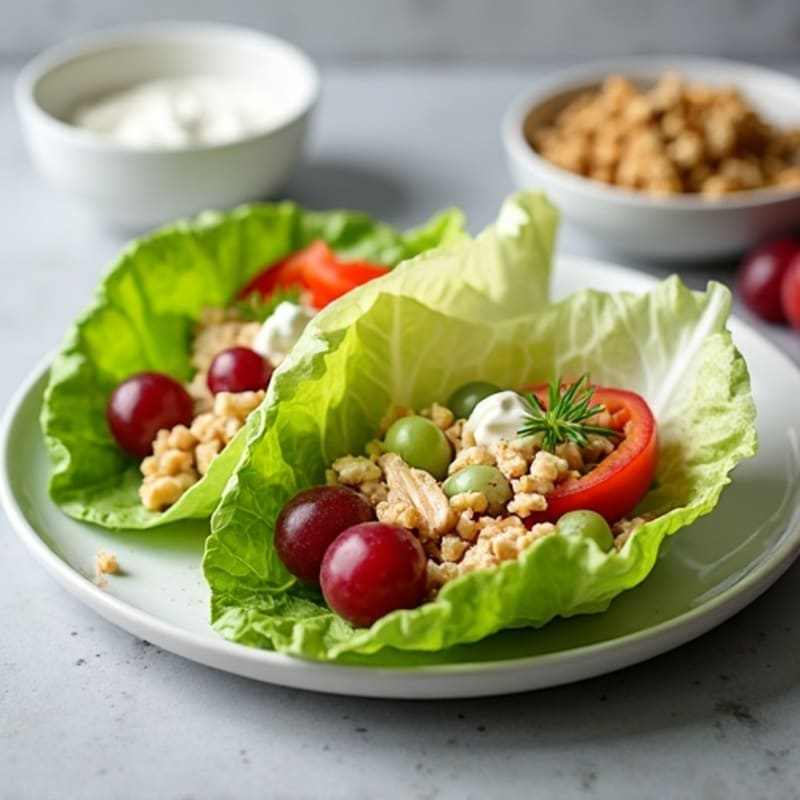 Crunchy Chicken Salad Lettuce Wraps