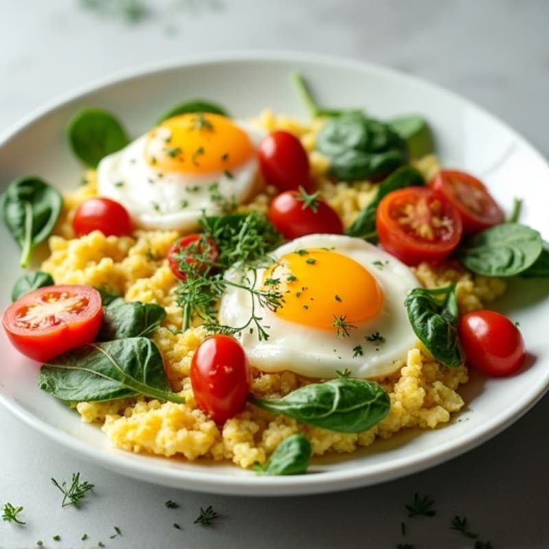 Creamy Mediterranean Scrambled Eggs with Feta and Fresh Herbs
