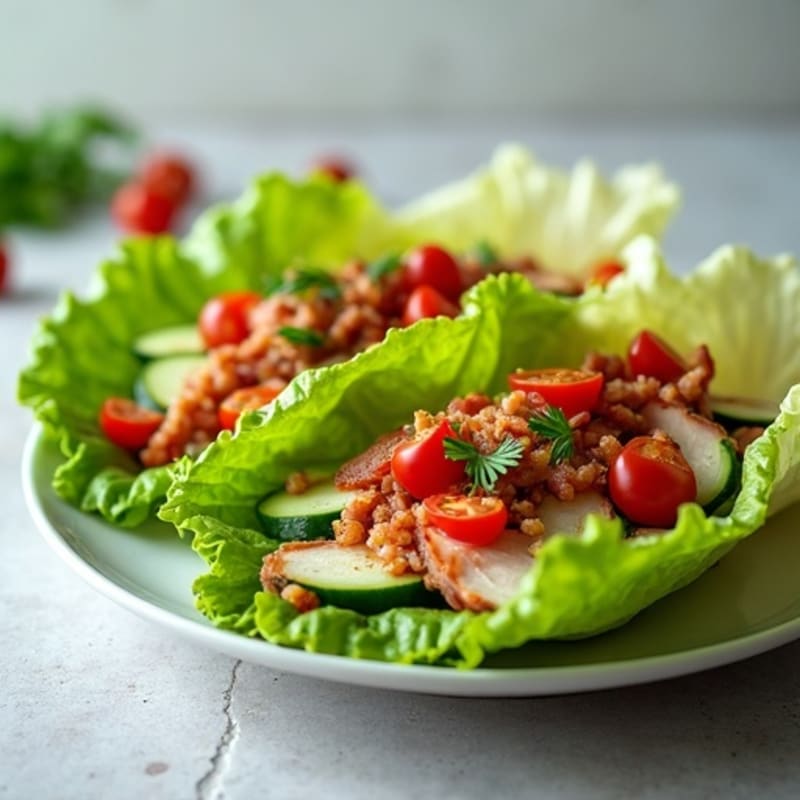 Lean Turkey and Crispy Prosciutto Lettuce Wraps with Zesty Herb Vinaigrette