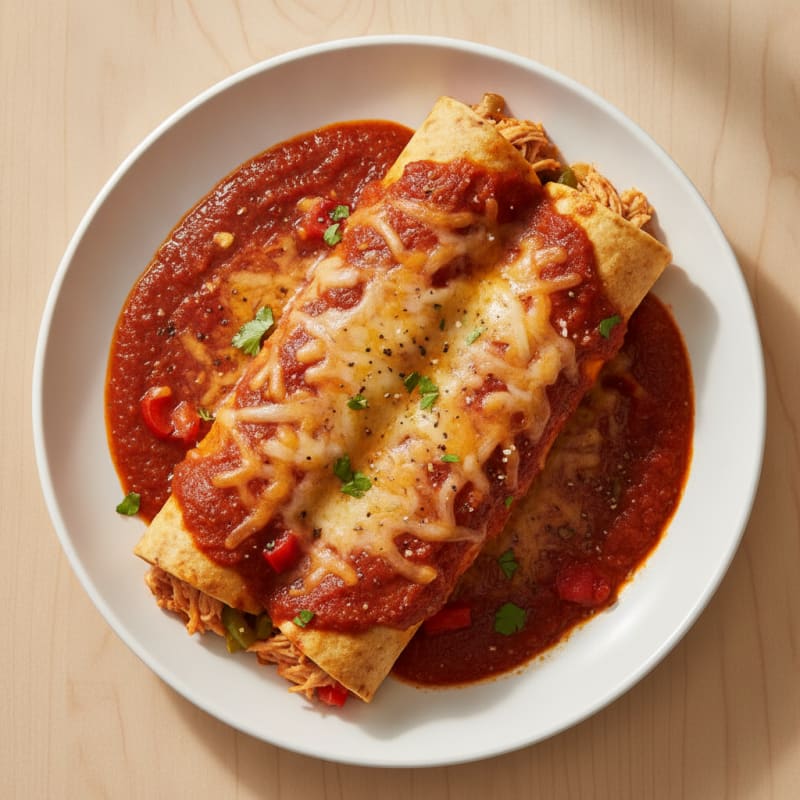 Chicken Enchiladas with Red Chili Sauce