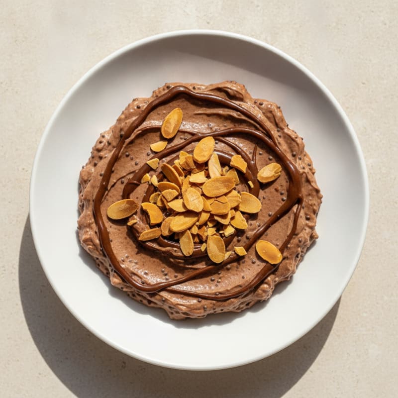 Creamy Chocolate Protein Pudding with Toasted Almonds