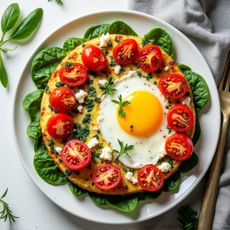 Fluffy Mediterranean Herb Frittata with Roasted Tomatoes
