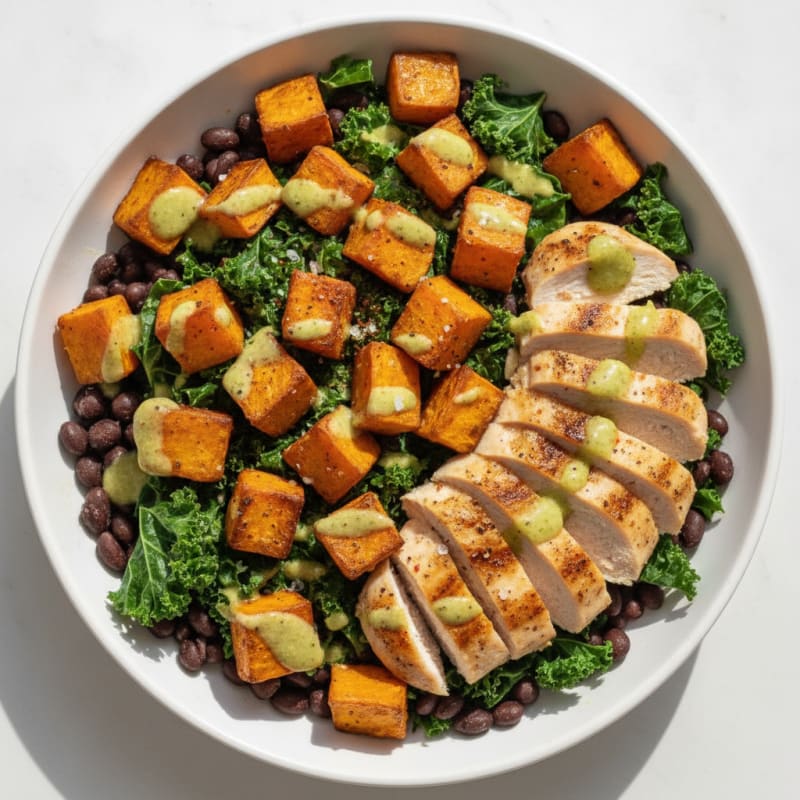 Roasted Sweet Potato and Black Bean Bowl