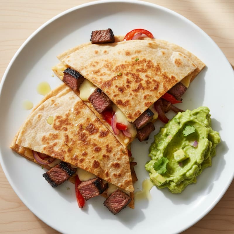 Carne Asada Quesadillas with Guacamole