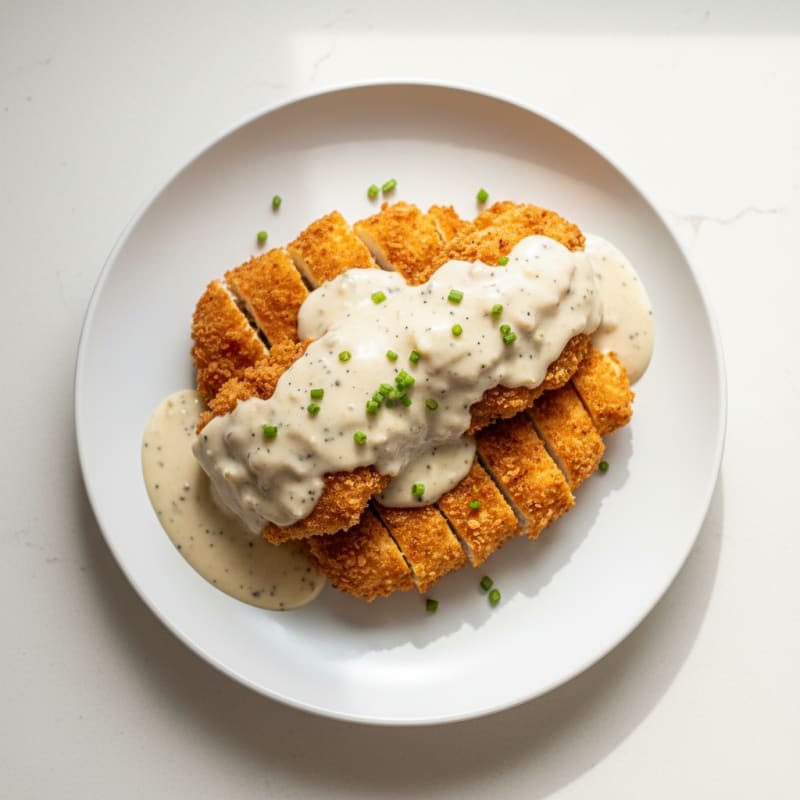 Crispy Buttermilk Fried Chicken with Creamy Gravy