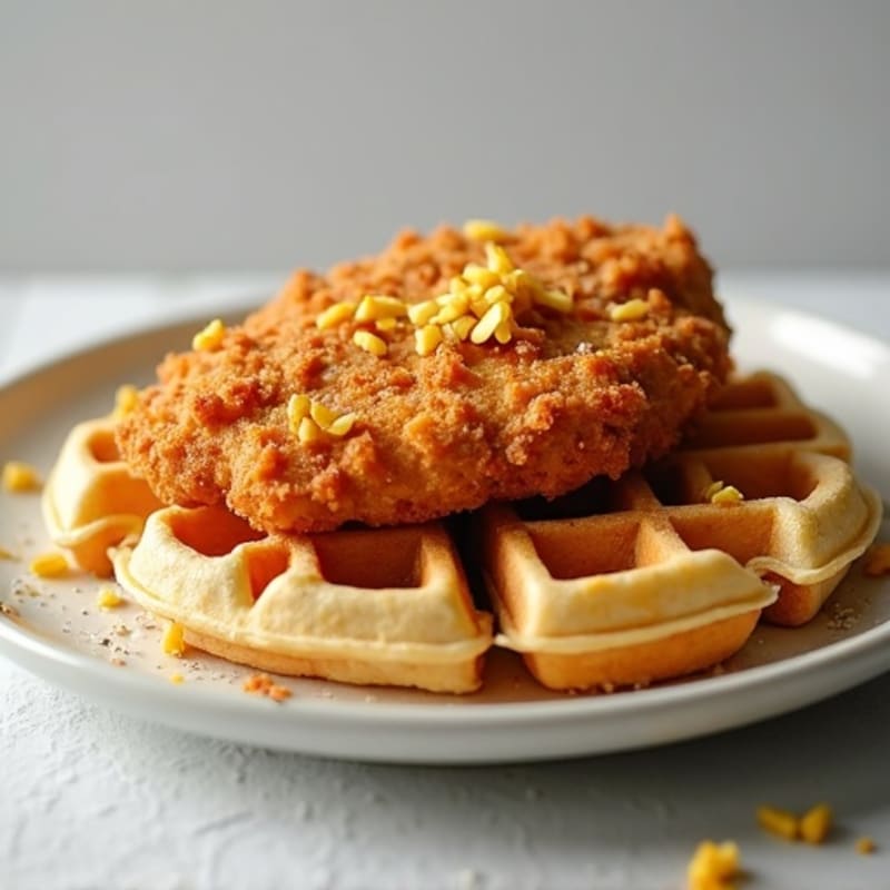 Crispy Golden Chicken with Fluffy Protein Waffles