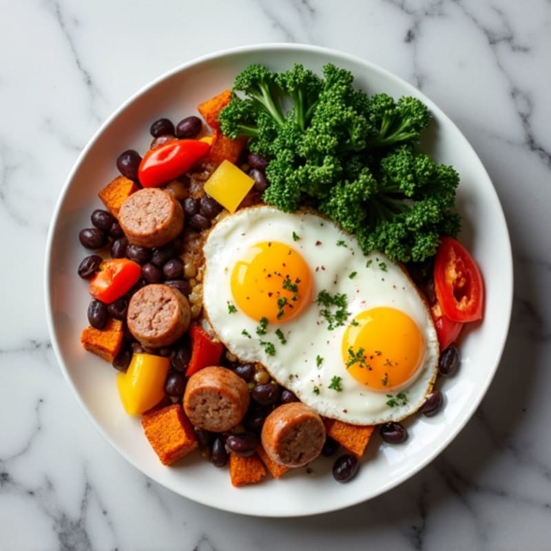 Protein-Packed Sweet Potato Hash with Eggs