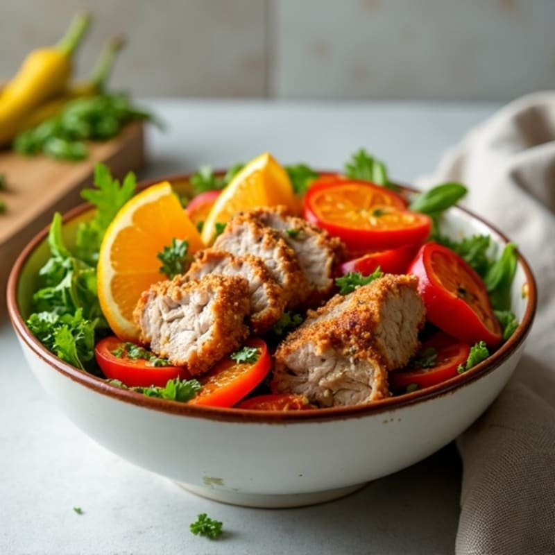 Crispy Citrus-Garlic Pulled Pork Bowl