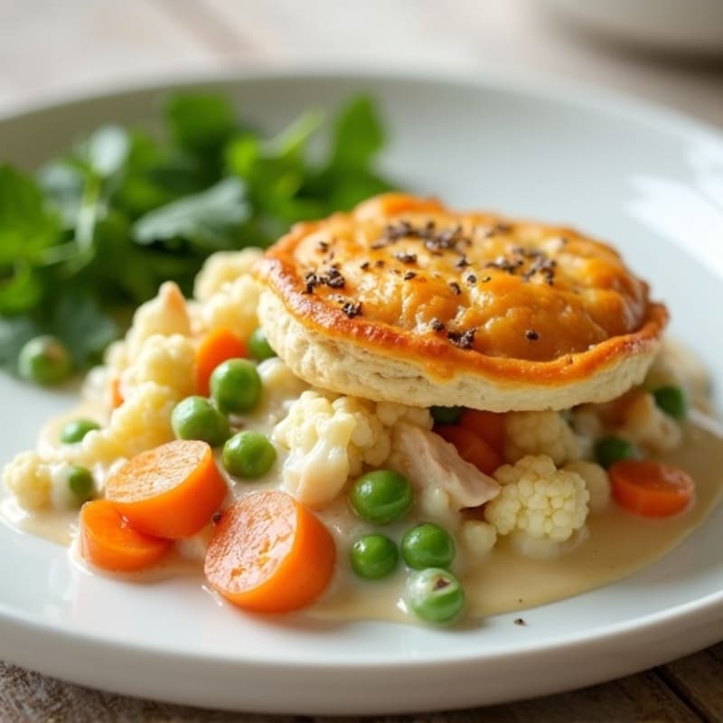 Creamy Cauliflower Chicken Pot Pie