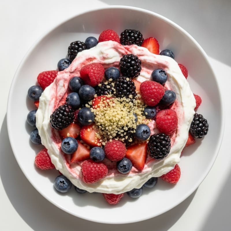 Greek Yogurt Protein Parfait with Mixed Berries