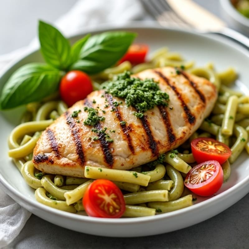 Fresh Pesto Chicken with Whole Wheat Pasta